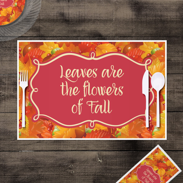 Fall Leaves Disposable Paper Placemat - In Context