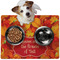Fall Leaves Dog Food Mat - Medium LIFESTYLE