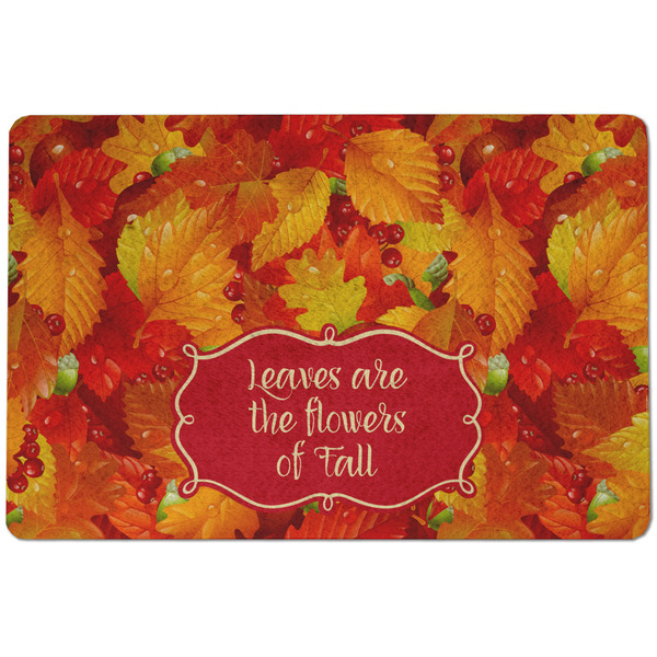 Custom Fall Leaves Dog Food Mat