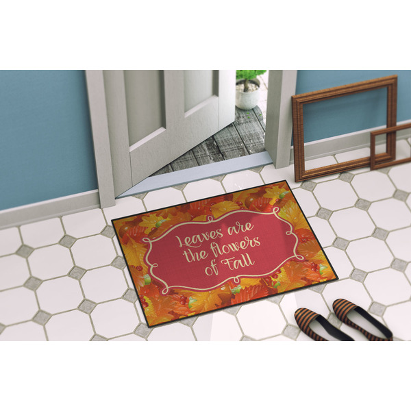 Fall Leaves Door Mat Lifestyle