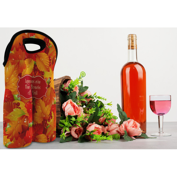 Fall Leaves Double Wine Tote - LIFESTYLE (new)