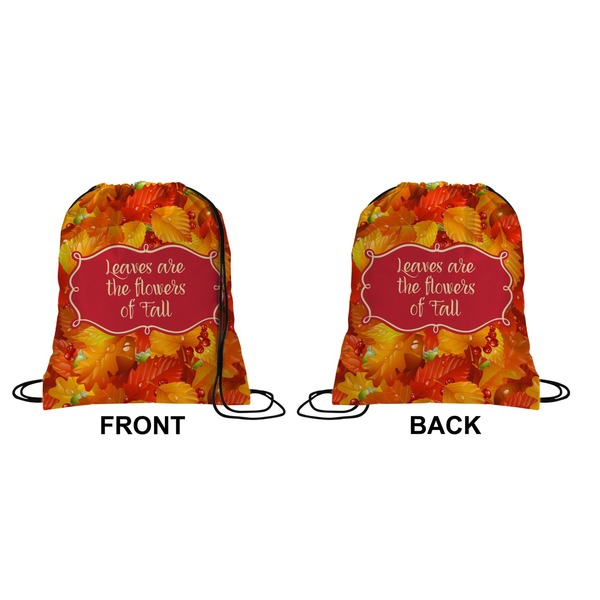 Fall Leaves Drawstring Backpack Front & Back Medium