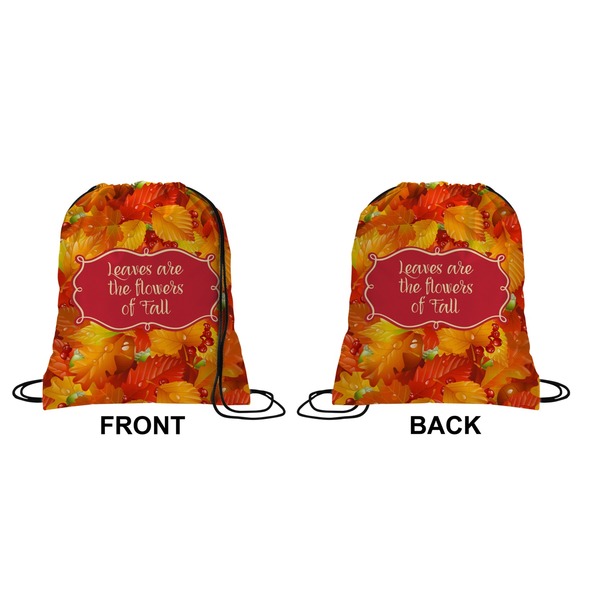 Fall Leaves Drawstring Backpack Front & Back Small
