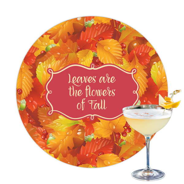 Custom Fall Leaves Printed Drink Topper - 3.25"