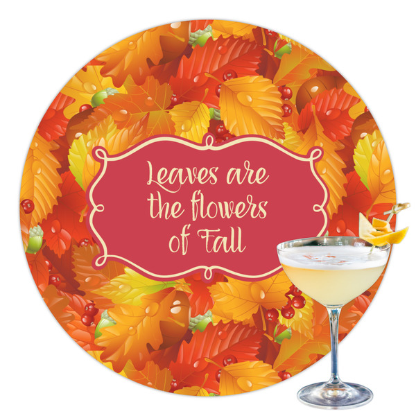 Custom Fall Leaves Printed Drink Topper - 3.5"