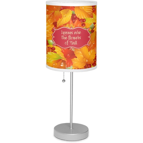 Custom Fall Leaves 7" Drum Lamp with Shade Linen