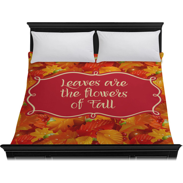 Fall Leaves Duvet Cover - King - On Bed - No Prop