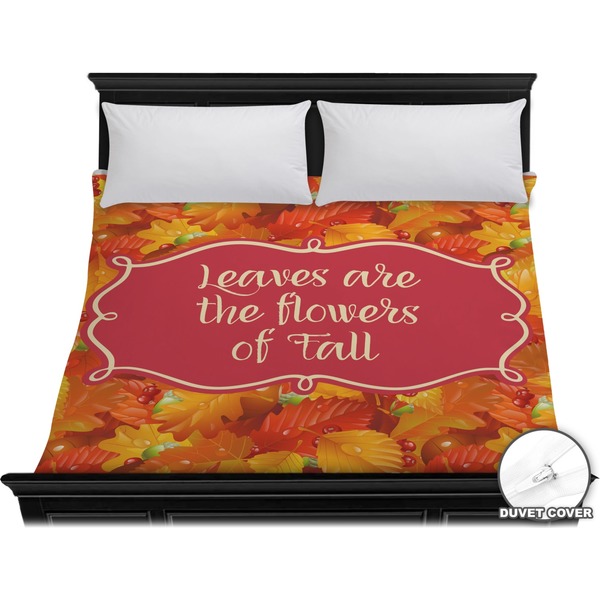 Custom Fall Leaves Duvet Cover - King
