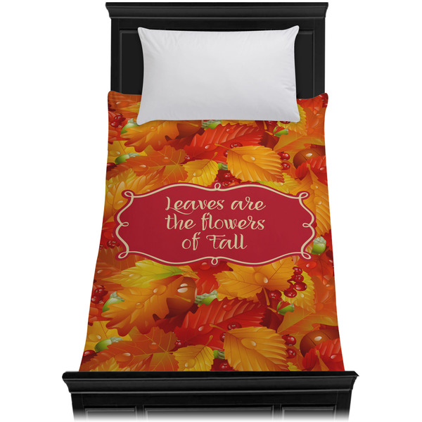 Fall Leaves Duvet Cover - Twin - On Bed - No Prop