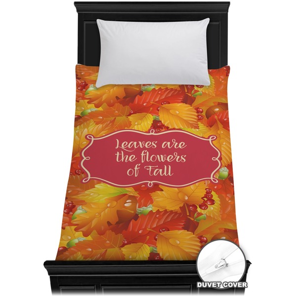 Custom Fall Leaves Duvet Cover - Twin