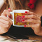 Fall Leaves Espresso Cup - 6oz (Double Shot) LIFESTYLE (Woman hands cropped)