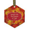 Fall Leaves Frosted Glass Ornament - Hexagon