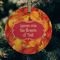 Fall Leaves Frosted Glass Ornament - Round (Lifestyle)