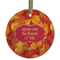 Fall Leaves Frosted Glass Ornament - Round