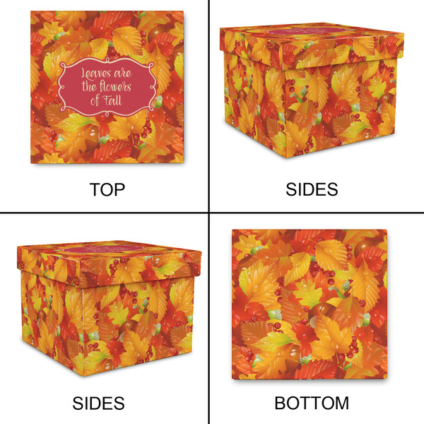 Fall Leaves Gift Boxes with Lid - Canvas Wrapped - Small - Approval