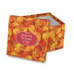 Fall Leaves Gift Box with Lid - Canvas Wrapped