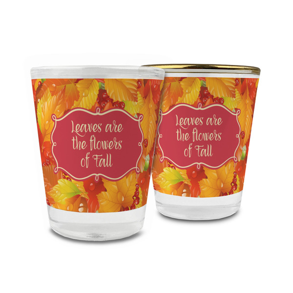 Custom Fall Leaves Glass Shot Glass - 1.5 oz