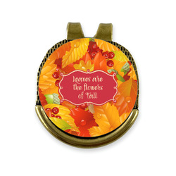 Fall Leaves Golf Ball Marker - Hat Clip - Gold