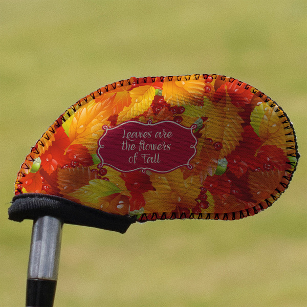 Custom Fall Leaves Golf Club Iron Cover (Personalized)