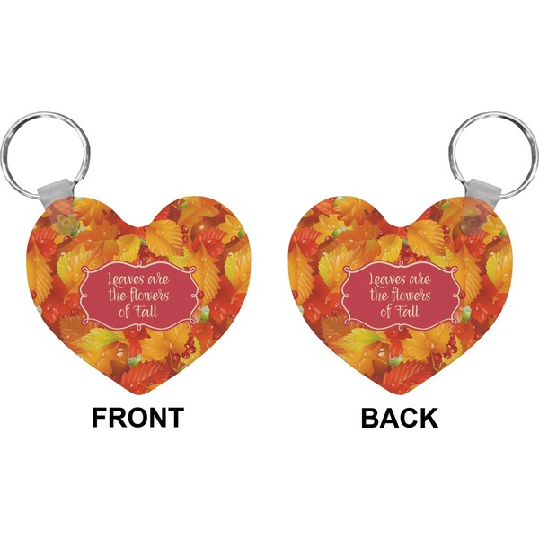 Fall Leaves Heart Keychain (Front + Back)