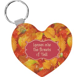 Fall Leaves Heart Plastic Keychain
