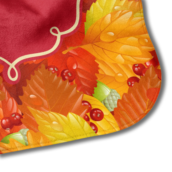 Fall Leaves Hooded Baby Towel- Detail Corner