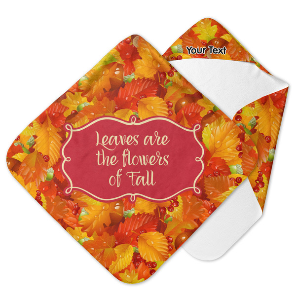 Custom Fall Leaves Hooded Baby Towel