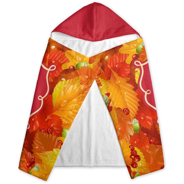 Fall Leaves Hooded Towel - Folded