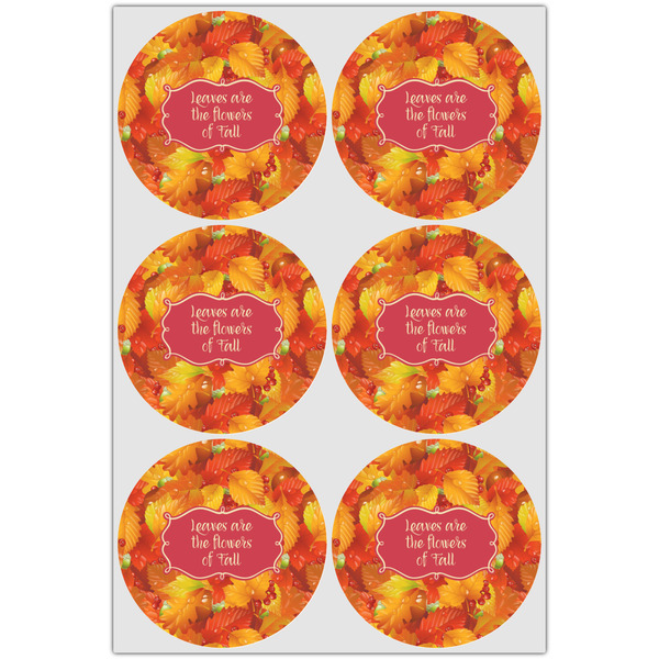 Fall Leaves Icing Circle - Large - Set of 6