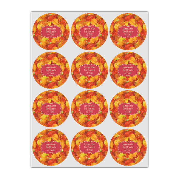Fall Leaves Icing Circle - Small - Set of 12