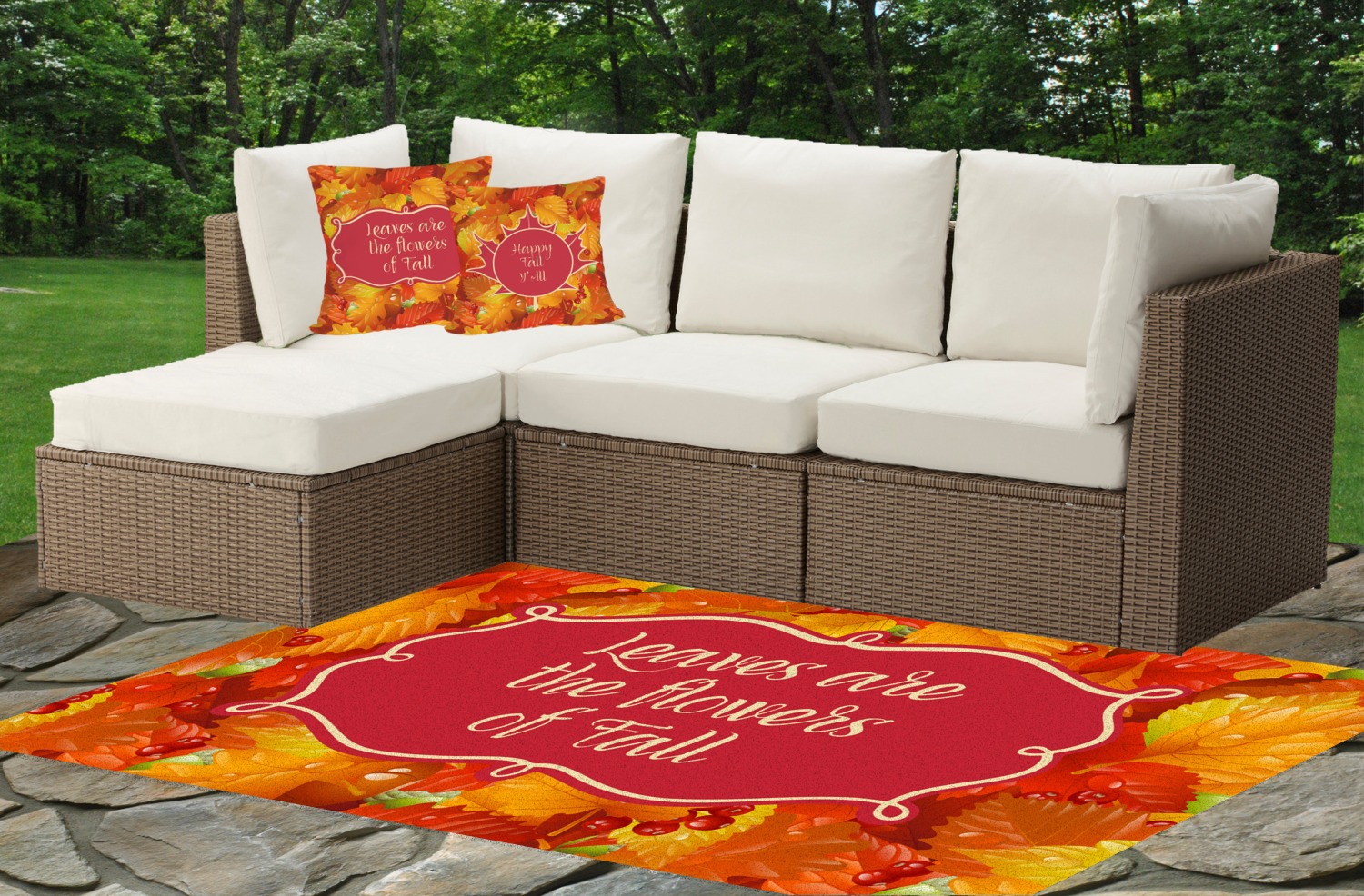 Custom Fall Leaves Indoor / Outdoor Rug YouCustomizeIt