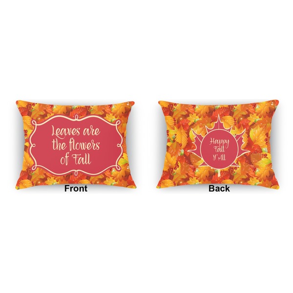 Fall Leaves  Indoor Rectangular Burlap Pillow (Front and Back)