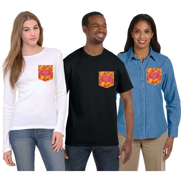 Fall Leaves Iron On Faux Pocket (On Garments)