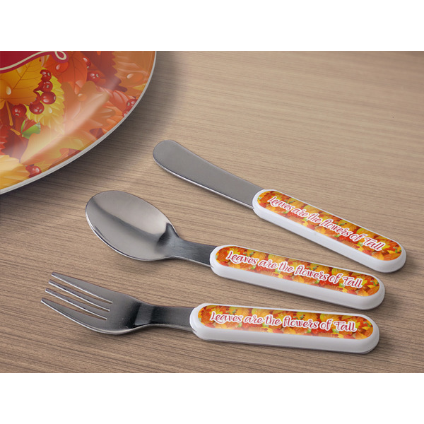 Fall Leaves Kids Flatware w/ Plate