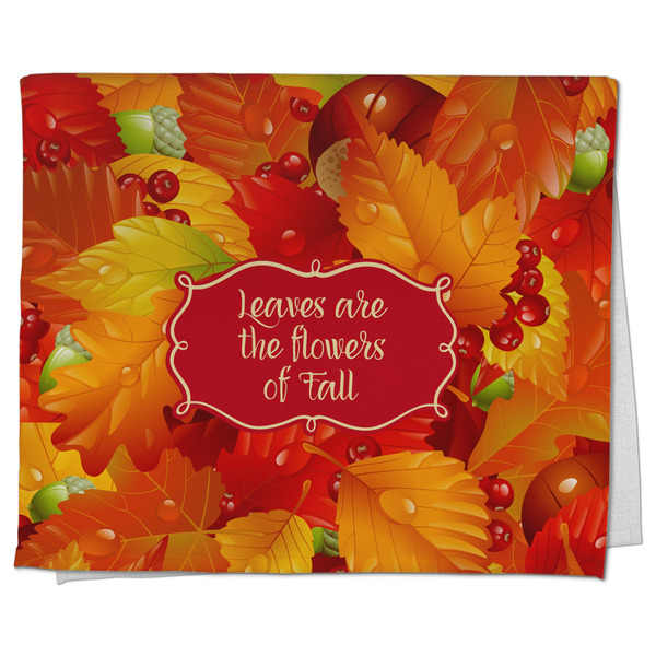 Custom Fall Leaves Kitchen Towel - Poly Cotton