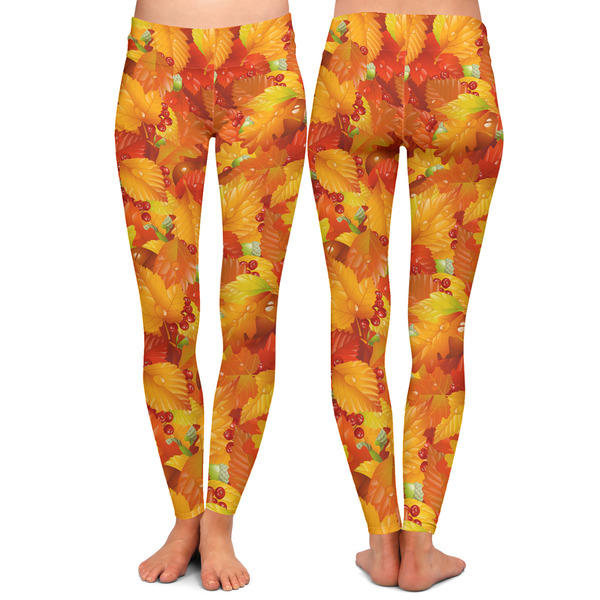 Fall Leaves Ladies Leggings - Front and Back
