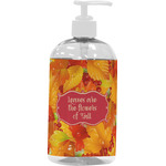 Fall Leaves Plastic Soap / Lotion Dispenser (16 oz - Large - White)