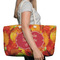 Fall Leaves Large Rope Tote Bag - In Context View