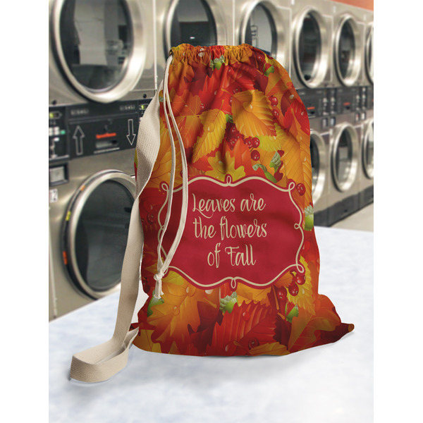 Fall Leaves Laundry Bag in Laundromat
