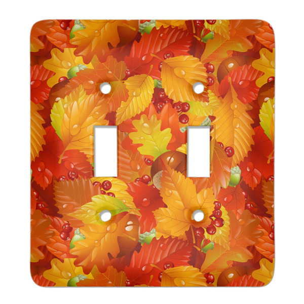 Custom Fall Leaves Light Switch Cover (2 Toggle Plate)