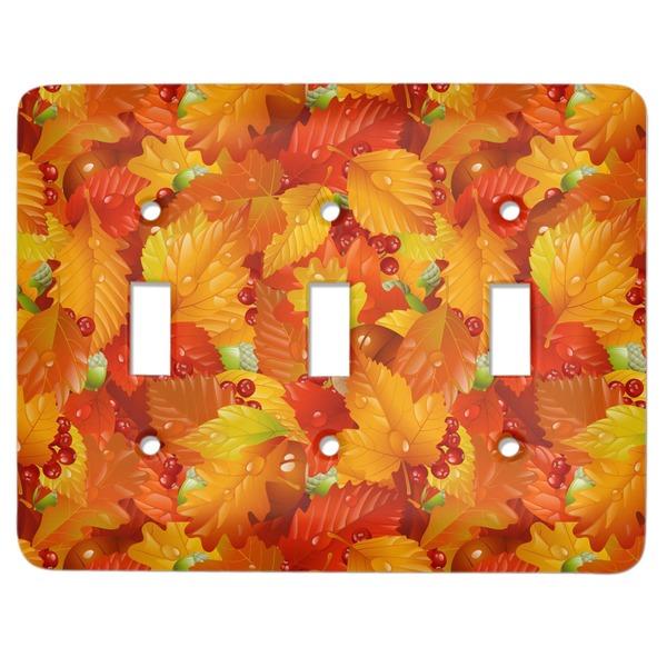 Custom Fall Leaves Light Switch Cover (3 Toggle Plate)