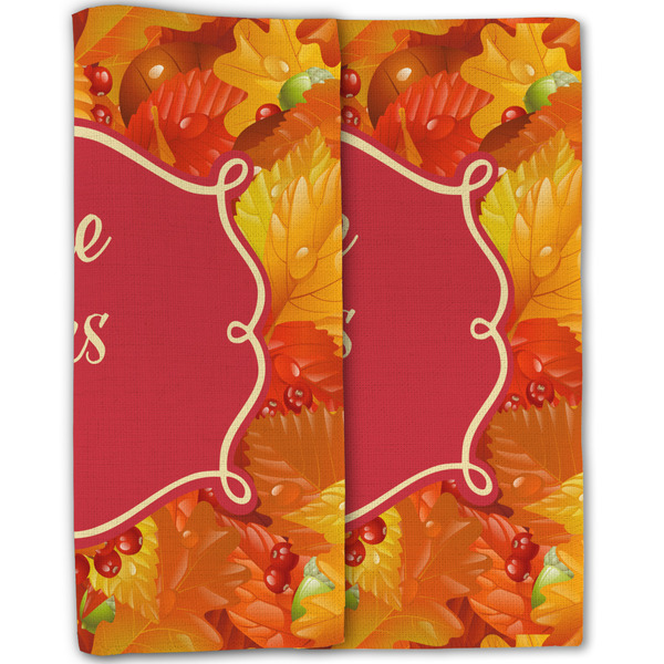 Fall Leaves Linen Placemat - Folded Half (double sided)