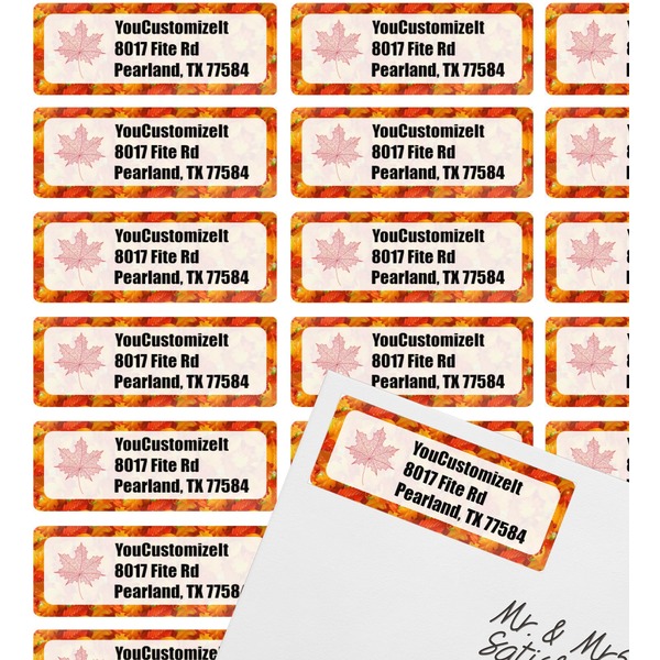 Fall Leaves Mailing Label on Envelope - Multiple Labels