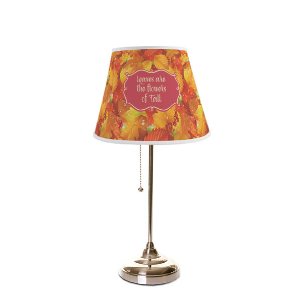 Fall Leaves Poly Film Empire Lampshade - On Stand