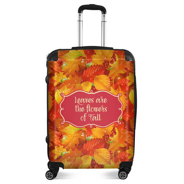 Custom Fall Leaves Suitcase - 24" Medium - Checked (Personalized)