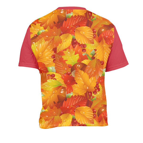Fall Leaves Men's Crew Neck T Shirt Medium - Back