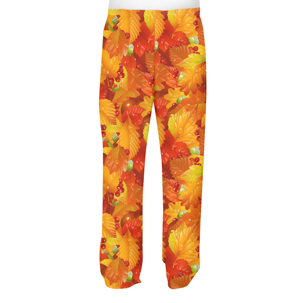 Fall Leaves Men's Pjs Back - on model