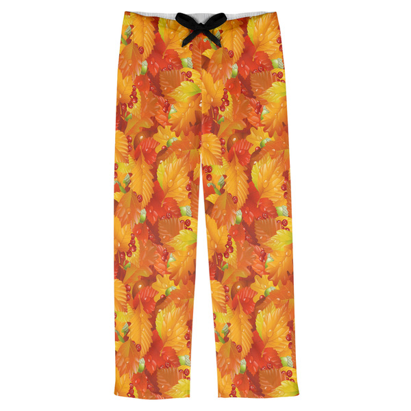 Custom Fall Leaves Mens Pajama Pants - XS