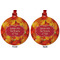 Fall Leaves Metal Ball Ornament - Front and Back