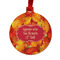 Fall Leaves Metal Ball Ornament - Front